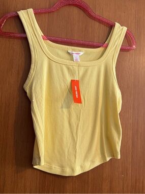 Joe Fresh Butter Yellow Ribbed Tank Top
